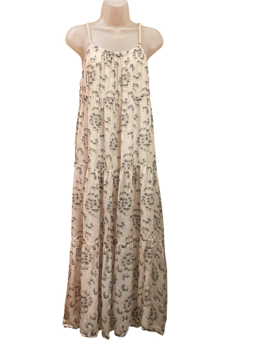 Elena Baldi Made in Italy Silk Blend Maxi Dress – Women’s Size Small Boho Tiered - Picture 2 of 8